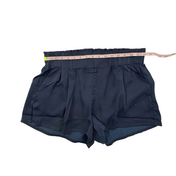 Summersalt Pleated Navy Blue Shorts Size 12 High Waist Lightweight - Picture 8 of 10